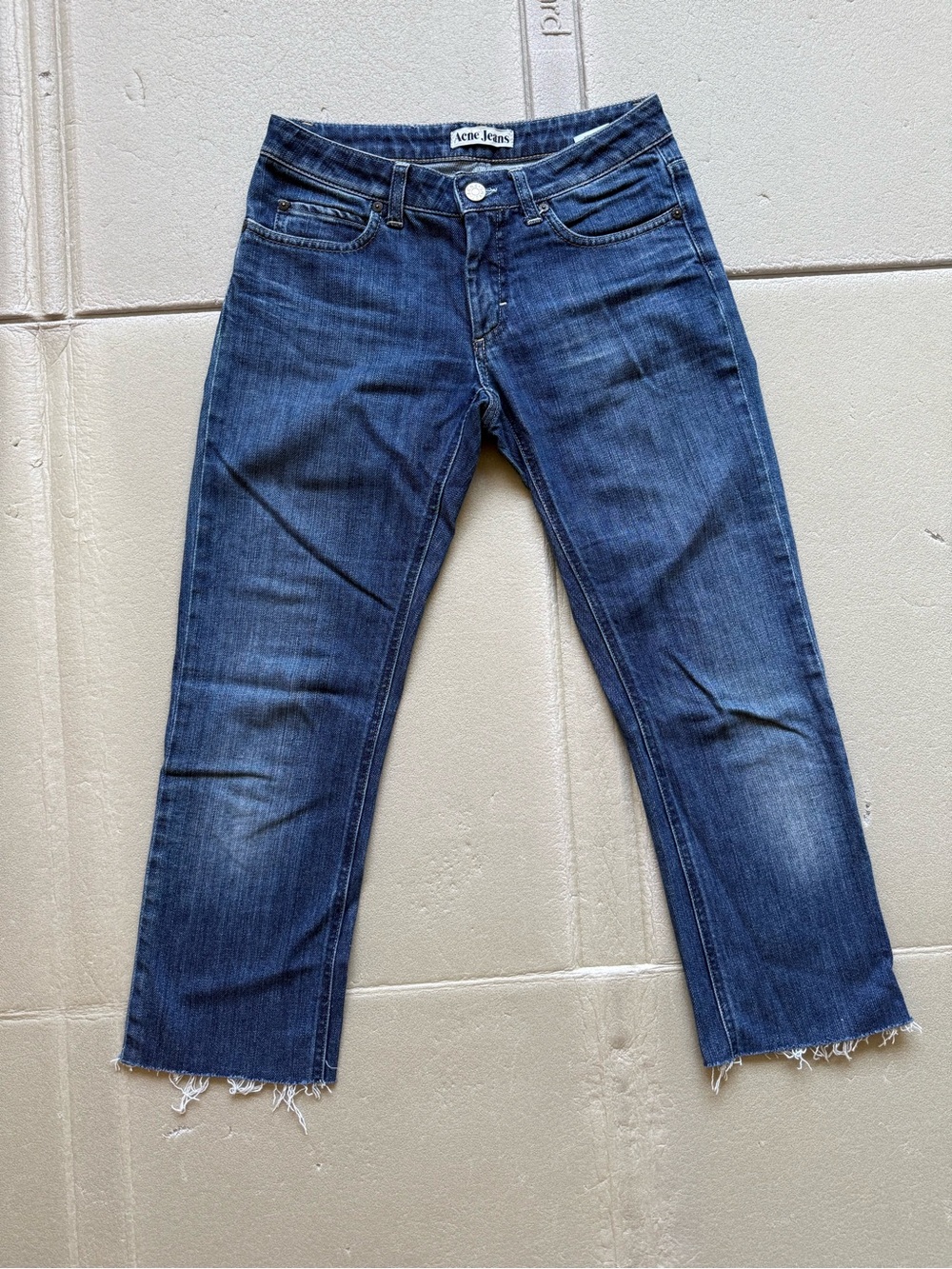 Acne Jeans (studio) Vintage Dark Blue Straight-Leg Cropped Size 27/34 Hep Pure